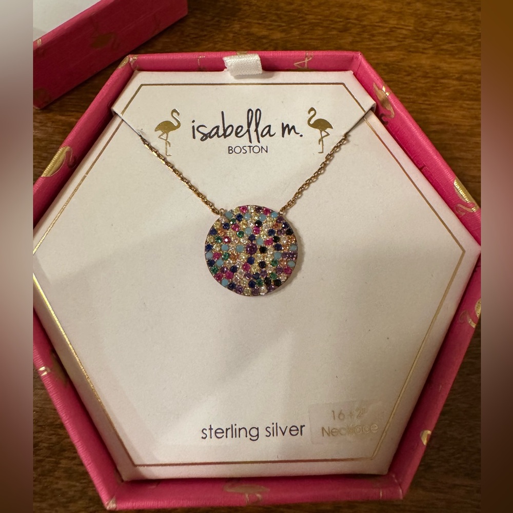 Isabella M Multicolor Gold colored Sterling Silver Necklace